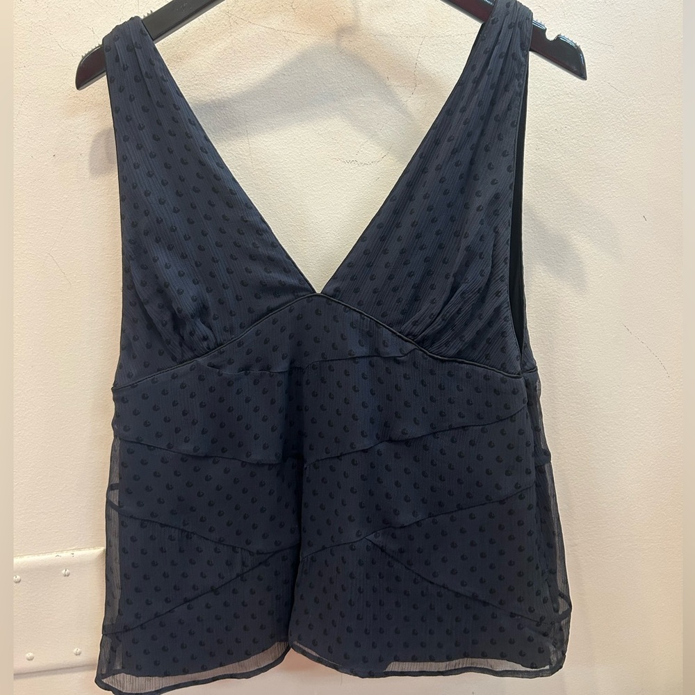 Marc Jacobs Black Silk V-Neck Top